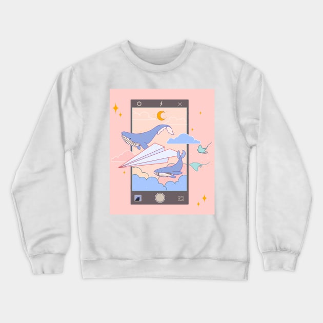 Whale Crewneck Sweatshirt by unosakichan